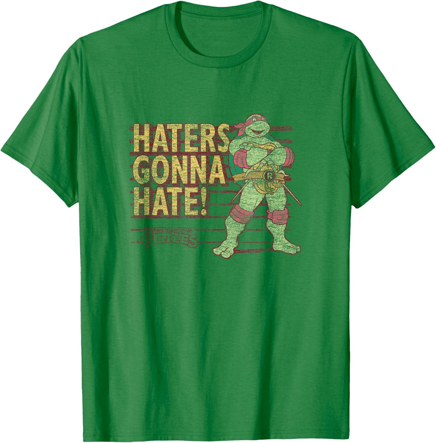 Teenage Mutant Ninja Turtles Raphael Haters Gonna Hate Retro T-Shirt - T-Shirt | Irish Green