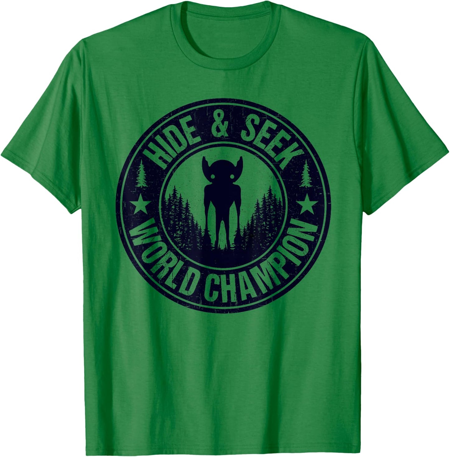 Hopkinsville Goblins Hide And Seek World Champion! Cryptid T-Shirt - T-Shirt | Irish Green