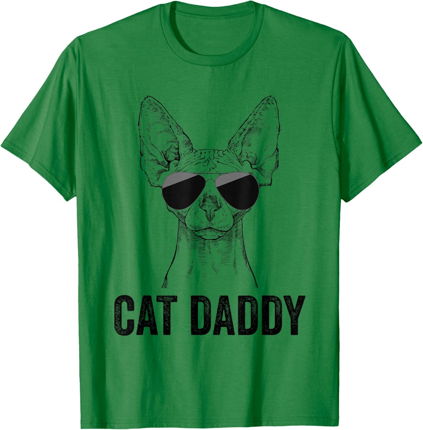 Cat Daddy Vintage Sphynx Cat Dad Father's Day T-Shirt - T-Shirt | Irish Green