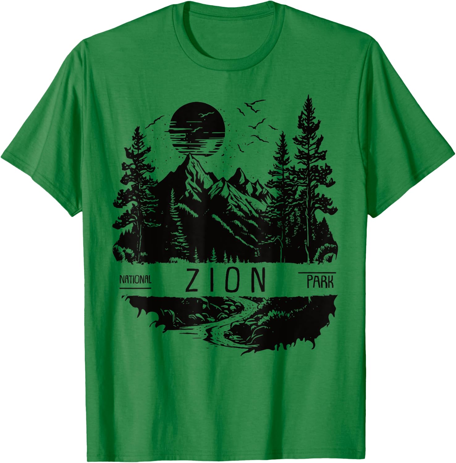 Retro Zion National Park US Vintage Zion T-Shirt - T-Shirt | Irish Green