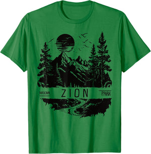 Retro Zion National Park US Vintage Zion T-Shirt - T-Shirt | Irish Green