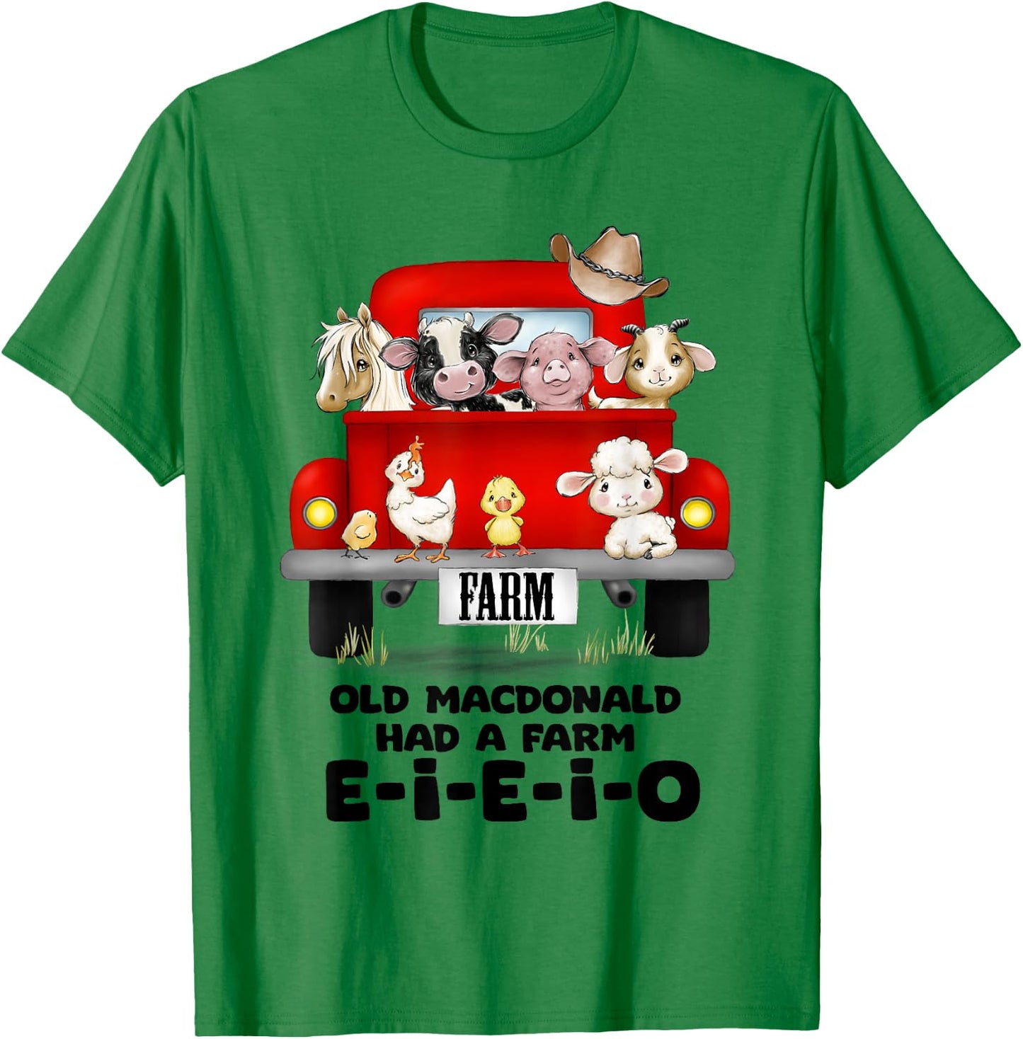 Toddler Kids Old MacDonald Had a Farm E-I-E-I-O Nursery Song T-Shirt - T-Shirt | Irish Green