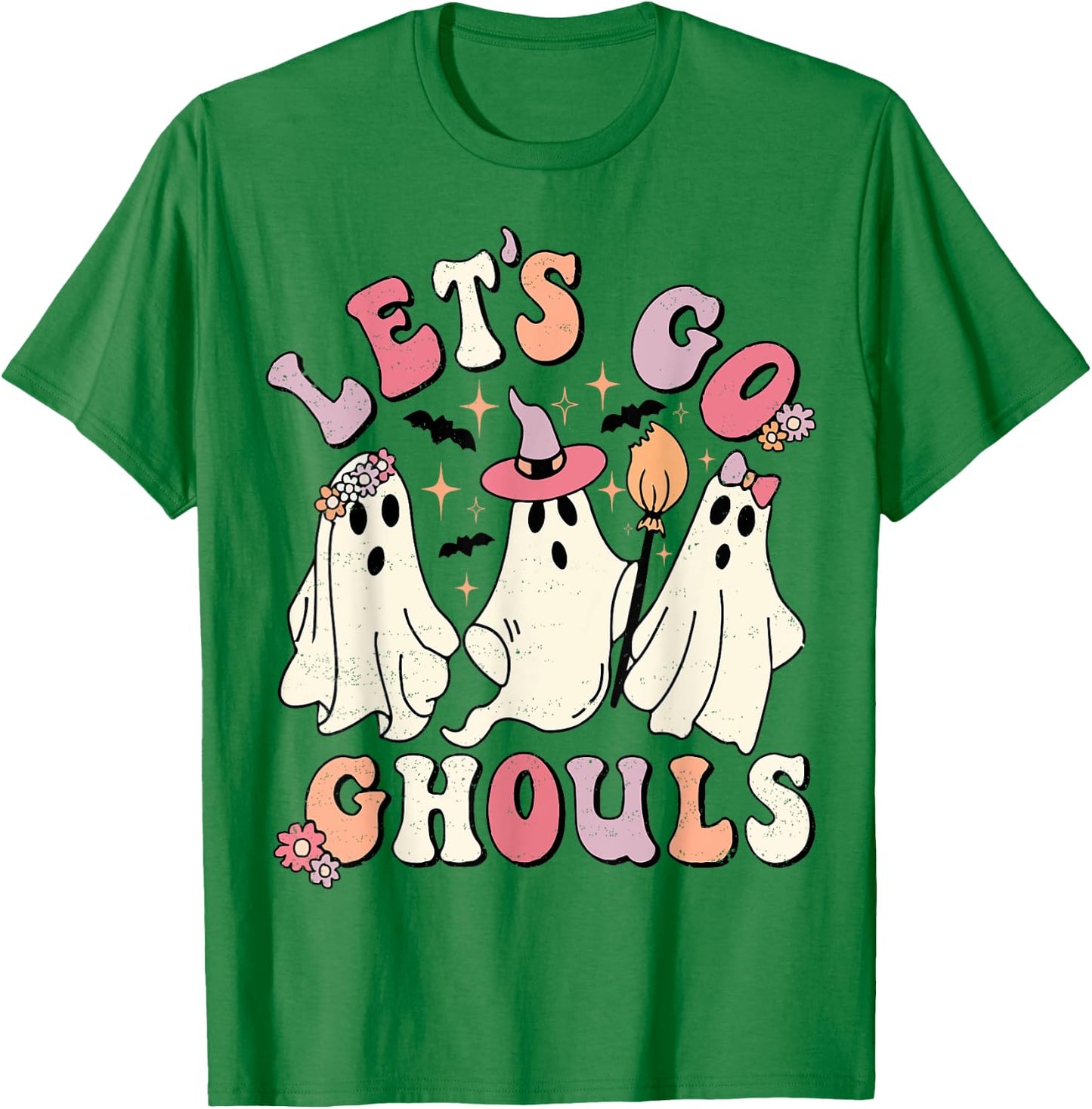 Let's Go Ghouls Funny Ghost Halloween T-Shirt - T-Shirt | Irish Green