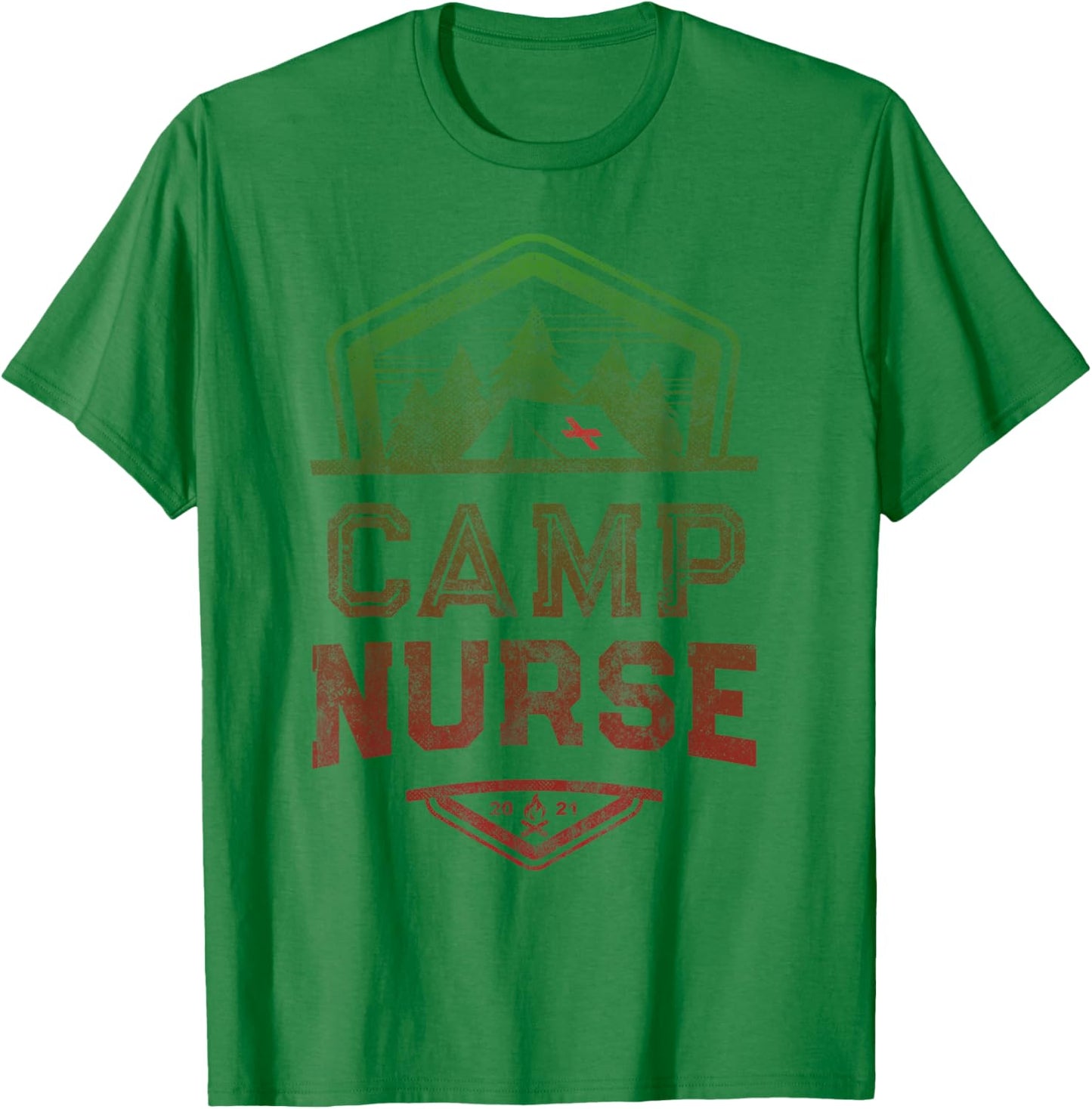 CAMP NURSE Medical Staff Summer Campground Team Vintage T-Shirt - T-Shirt | Irish Green