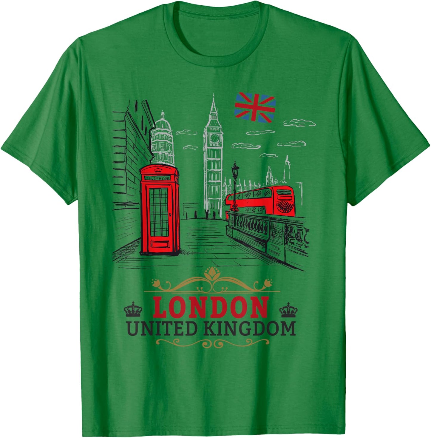 London Souvenirs Idea For Kids & English British Memorabilia T-Shirt - T-Shirt | Irish Green
