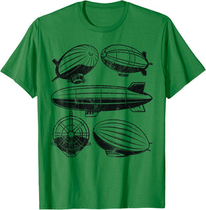 Zeppelin Dirigible Airship Blimp Zepplin Lover T-Shirt - T-Shirt | Irish Green