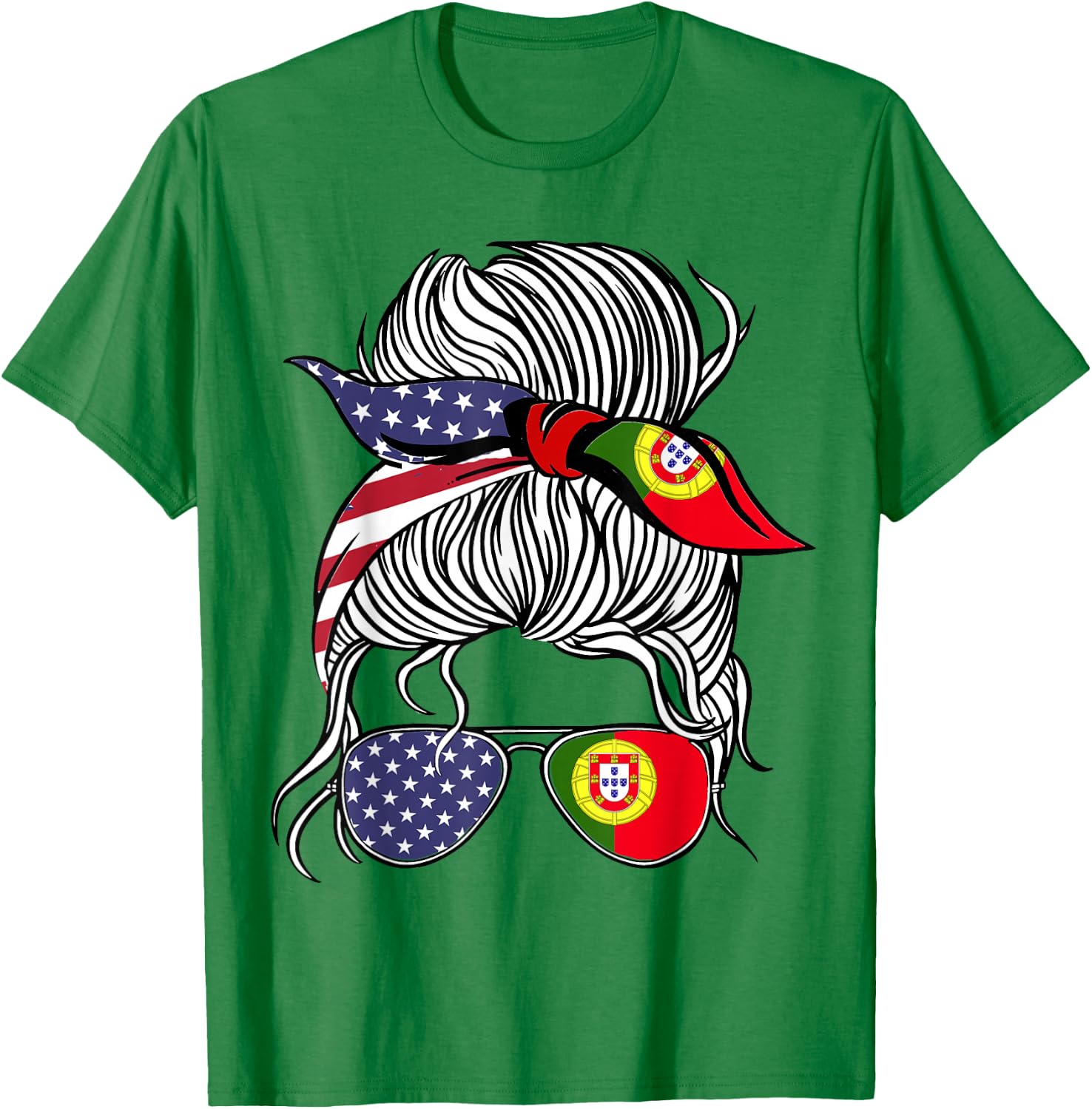 American Portuguese Patriot Flag Women Girl Portugal Grown T-Shirt - T-Shirt | Irish Green