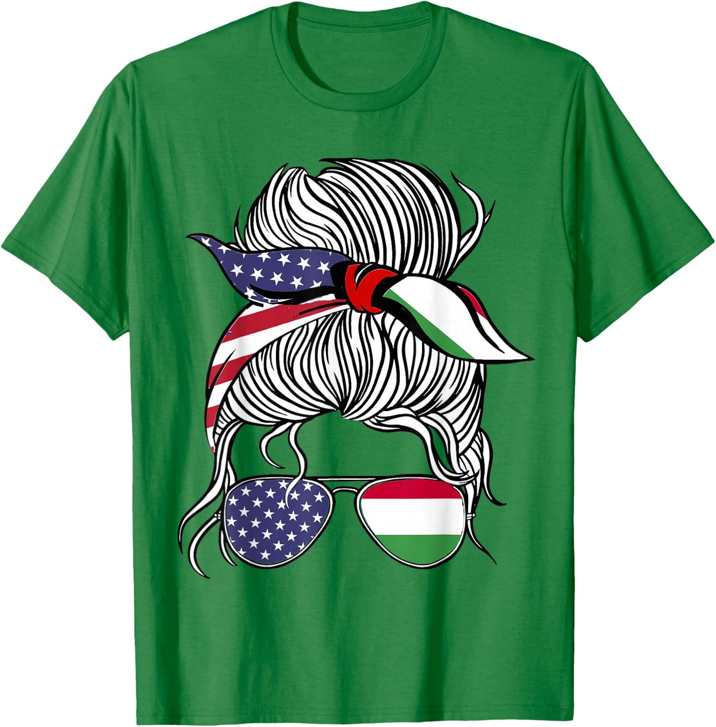 American Hungarian Patriot Flag Women Girl Hungary Grown T-Shirt - T-Shirt | Irish Green