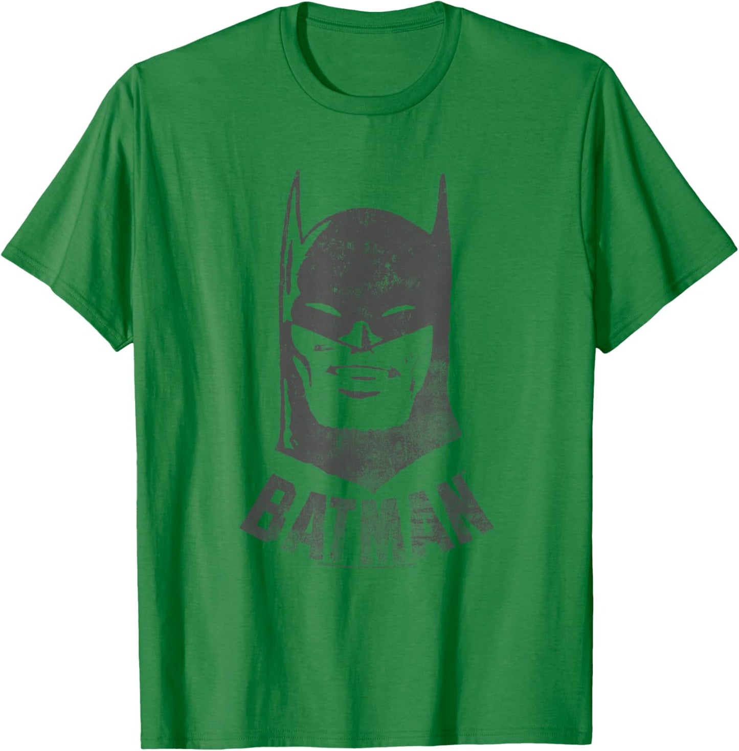 Popfunk Batman Vintage Cotton Grey , -Adults & Kids, Short Sleeve, Small, , Classic Fit, Retro Style, Letter Print Pattern T-Shirt - T-Shirt | Irish Green