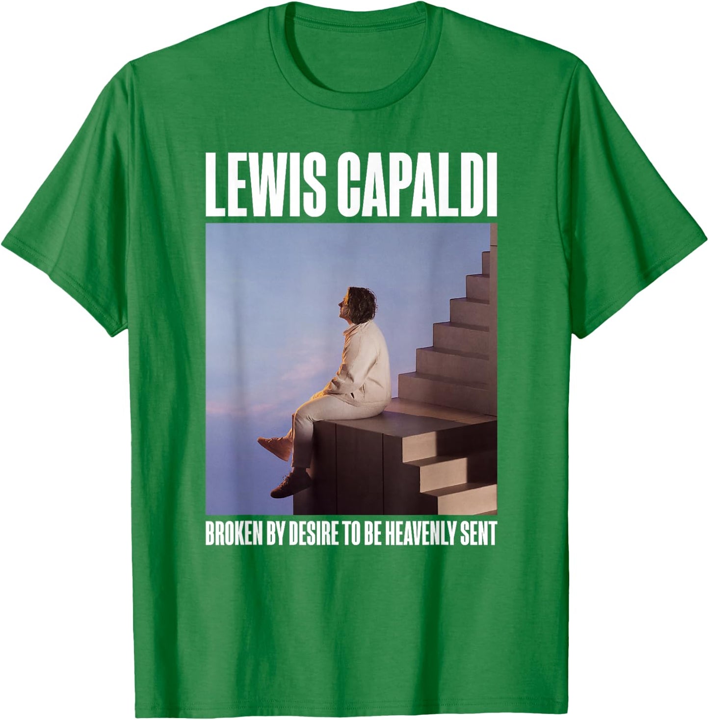 Lewis Capaldi – Album Photo On Pink T-Shirt - T-Shirt | Irish Green