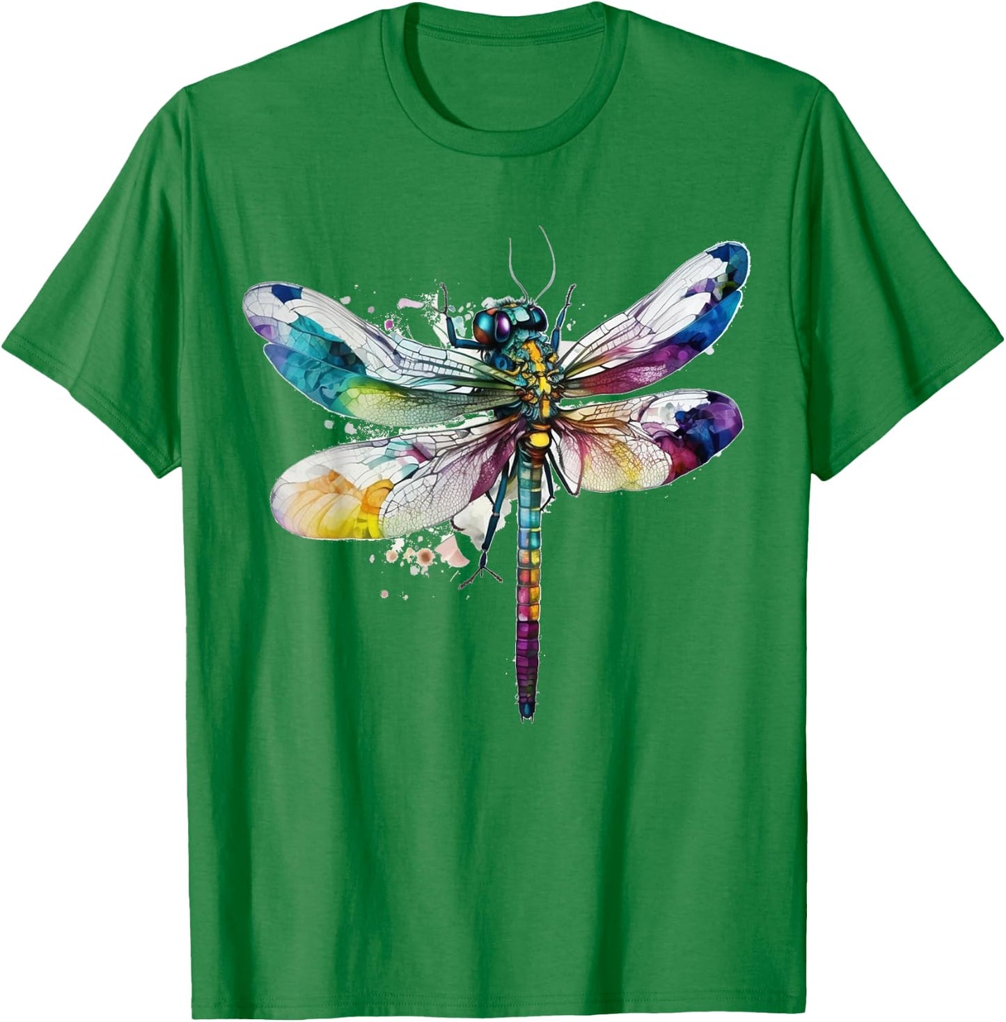 Dragonfly Animal Art Colourful Abstract Dragonfly T-Shirt - T-Shirt | Irish Green