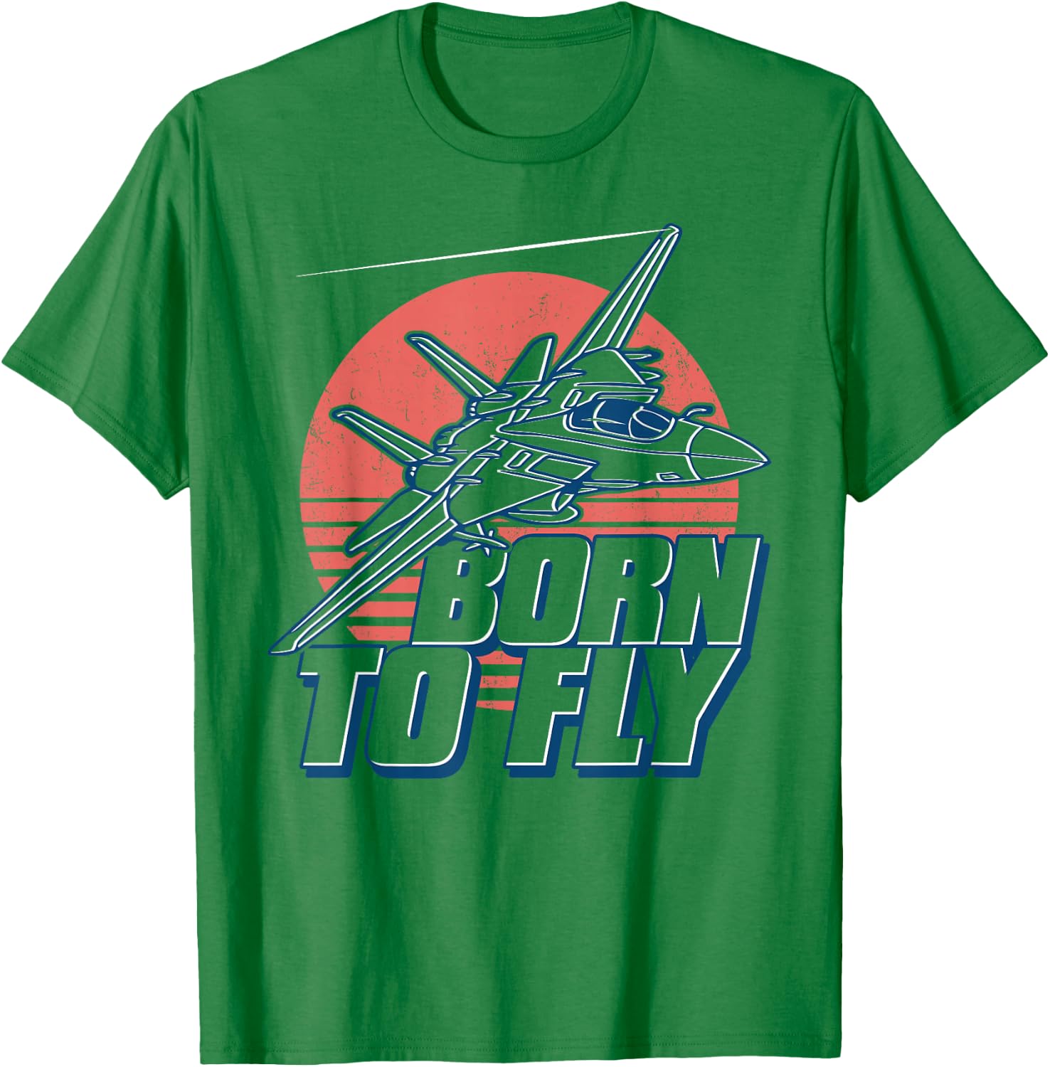 Born to Fly Fighter Jet Plane Kids Boys Airplane T-Shirt - T-Shirt | Irish Green
