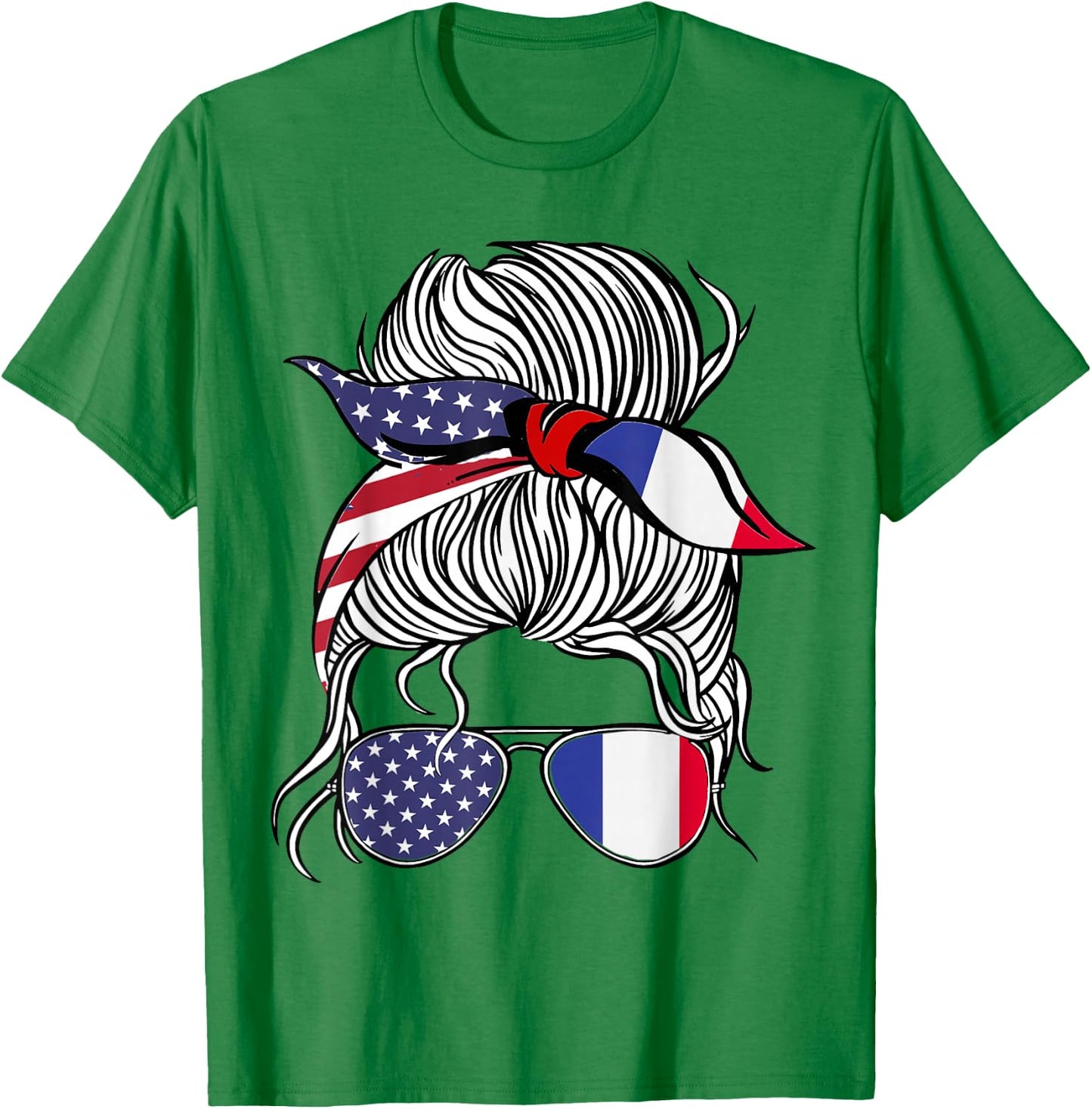 American French Patriot Flag Women Girl France Grown T-Shirt - T-Shirt | Irish Green