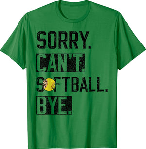 Sorry Can't softball Bye Funny softball Player vintage T-Shirt - T-Shirt | Irish Green