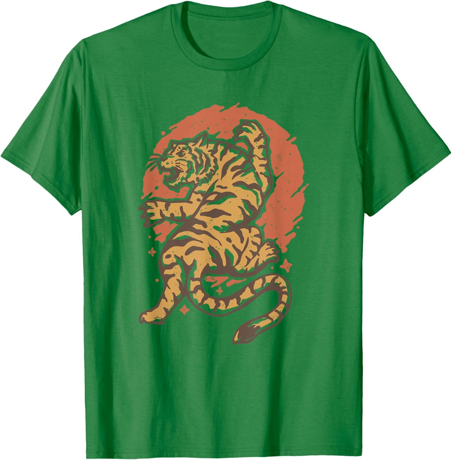 Vintage Japanese Style Tiger T-Shirt - T-Shirt | Irish Green