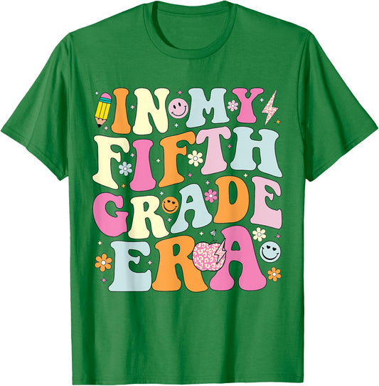 In My Fifth Grade Era 5th Grade Era Teacher Back to School Women Girls Kids T-Shirt - T-Shirt | Irish Green