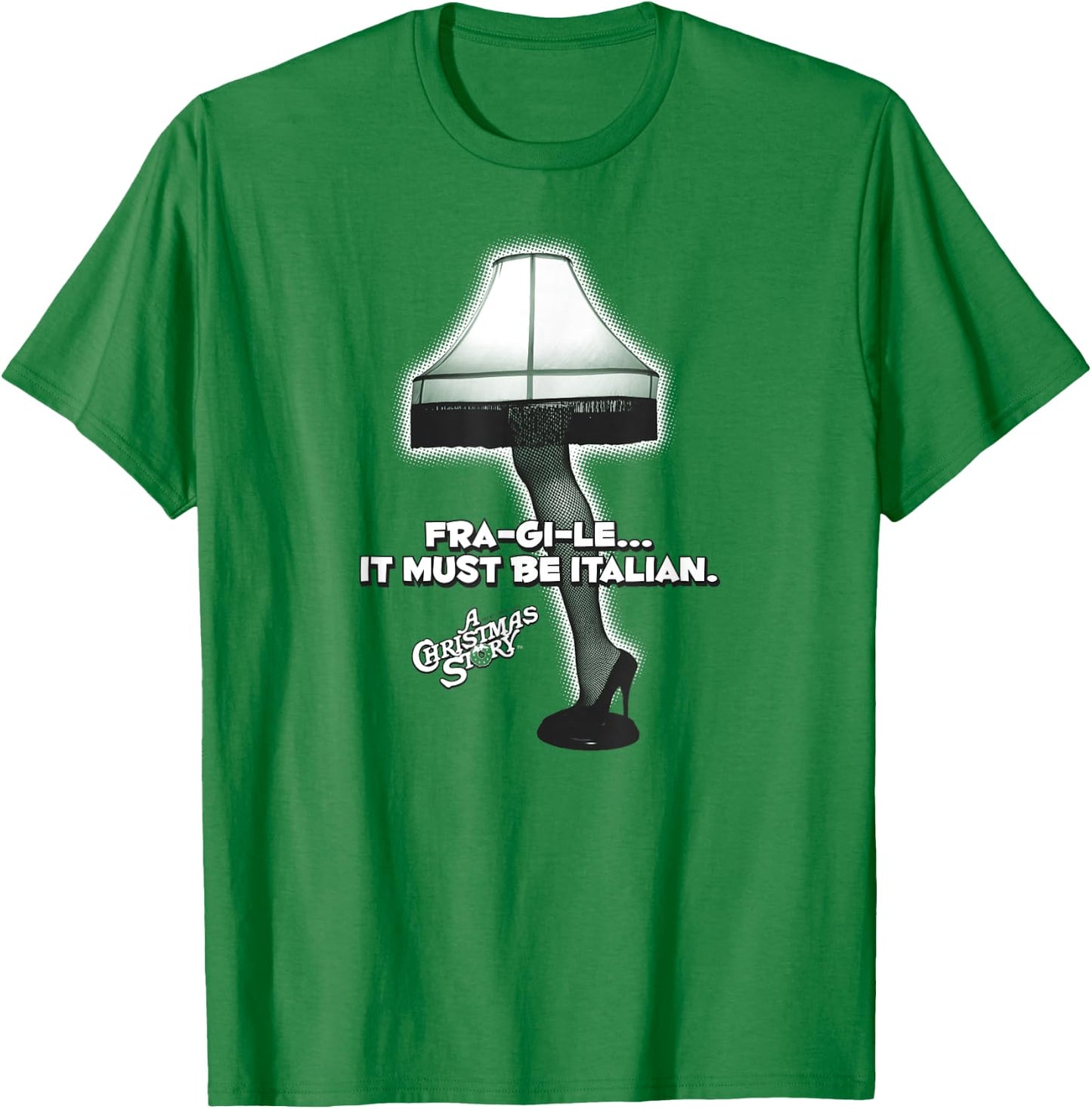 A Christmas Story Fra-gi-le Italian Leg Lamp Holiday T-Shirt - T-Shirt | Irish Green