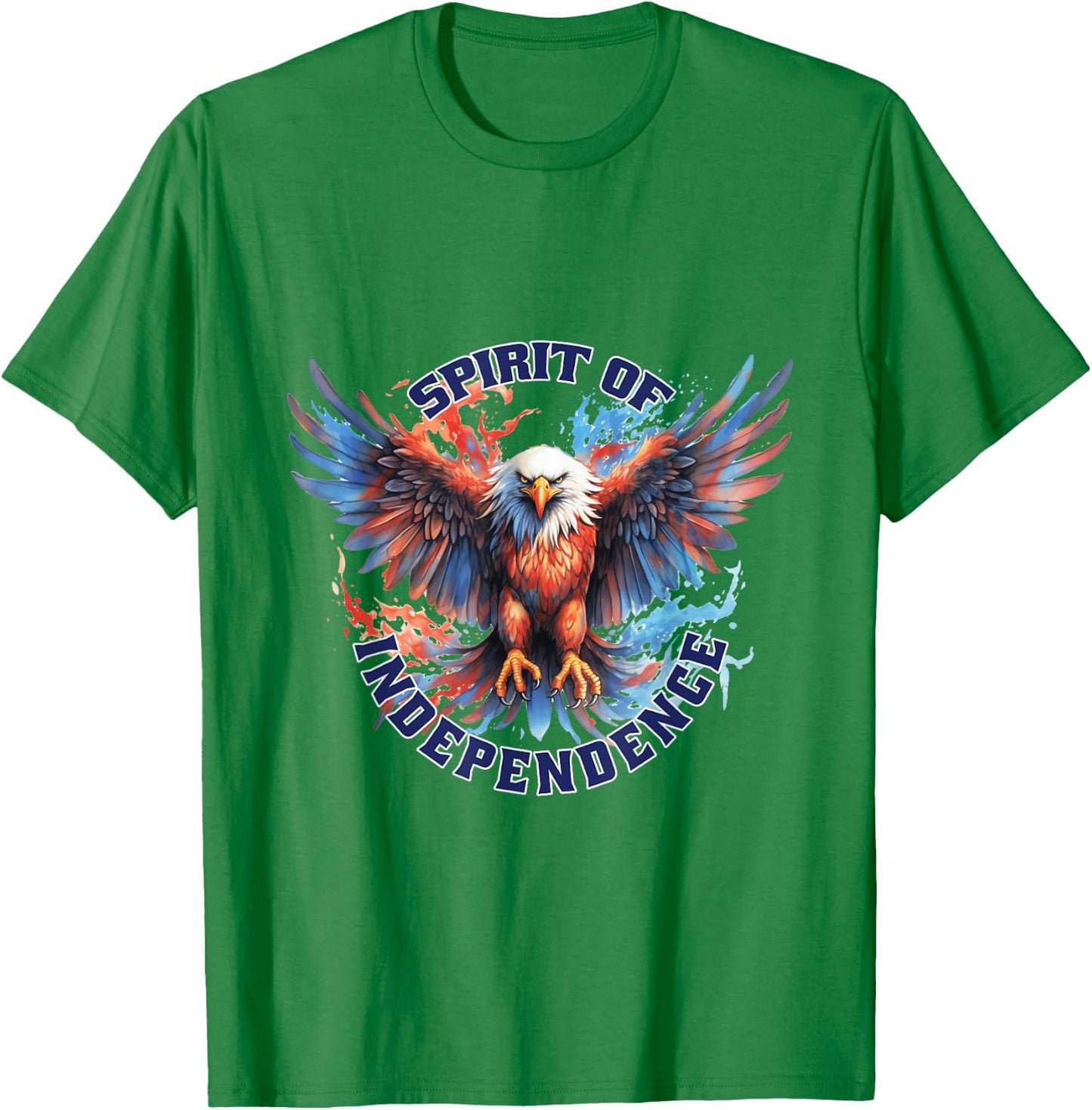 Eagle Bird Flying Illustration T-Shirt - T-Shirt | Irish Green