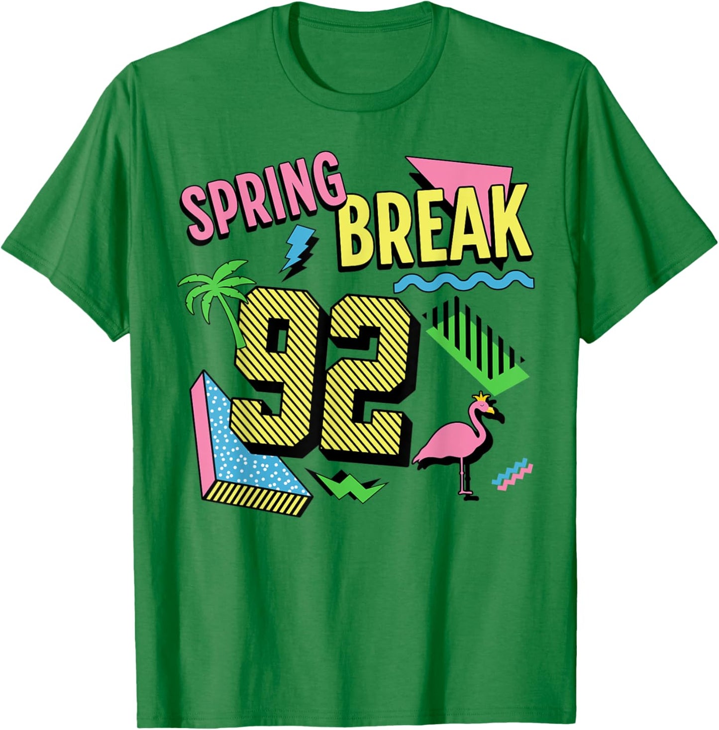 Spring Break Logo Retro Shape Graphic 1992 Throwback Design T-Shirt - T-Shirt | Irish Green