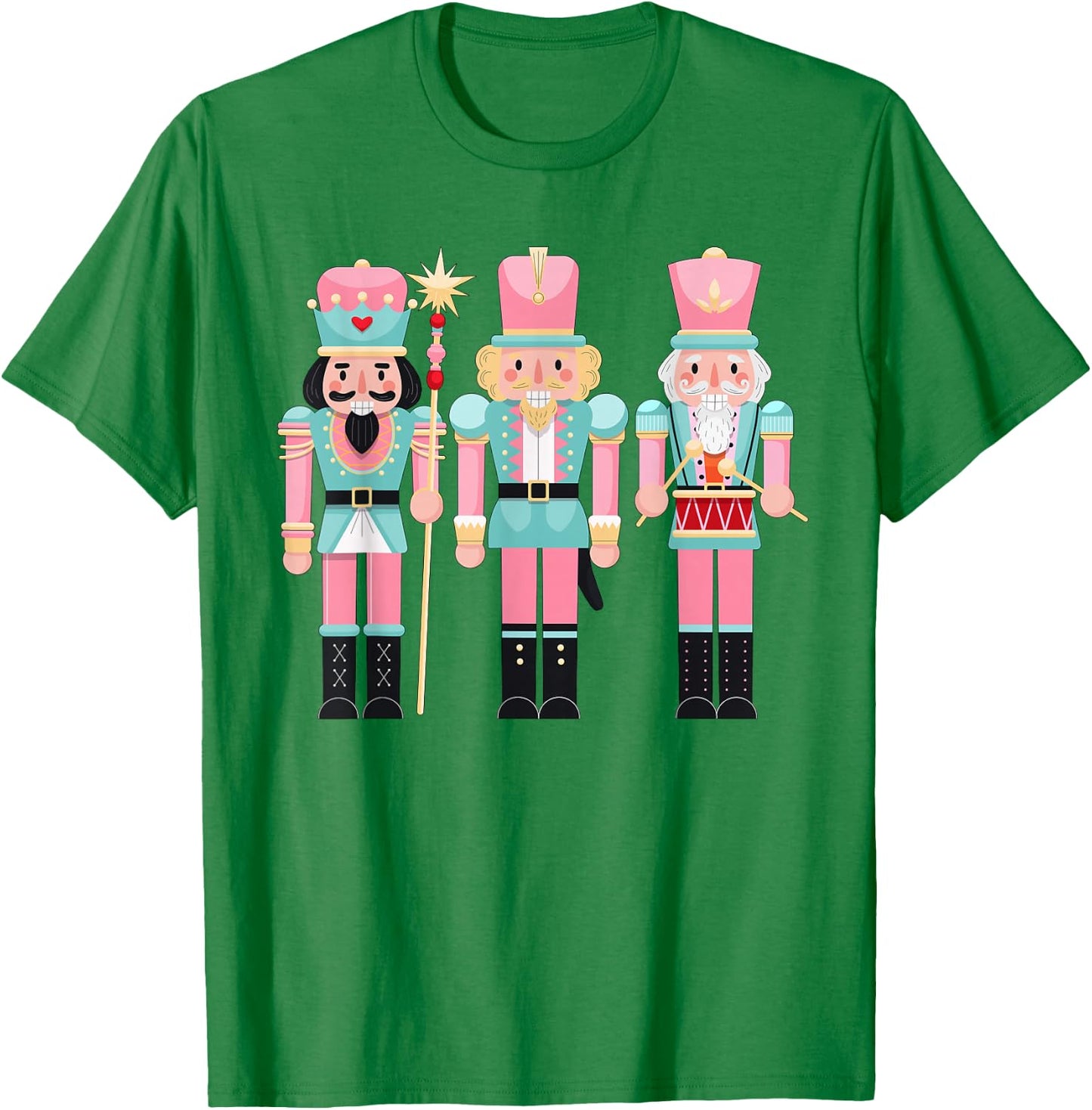 Pink Nutcracker Squad Xmas Pink Christmas Pajamas Women Kids T-Shirt - T-Shirt | Irish Green