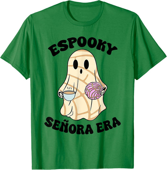 Espooky Senora Era Funny Ghost Mexican Spanish Halloween T-Shirt - T-Shirt | Irish Green