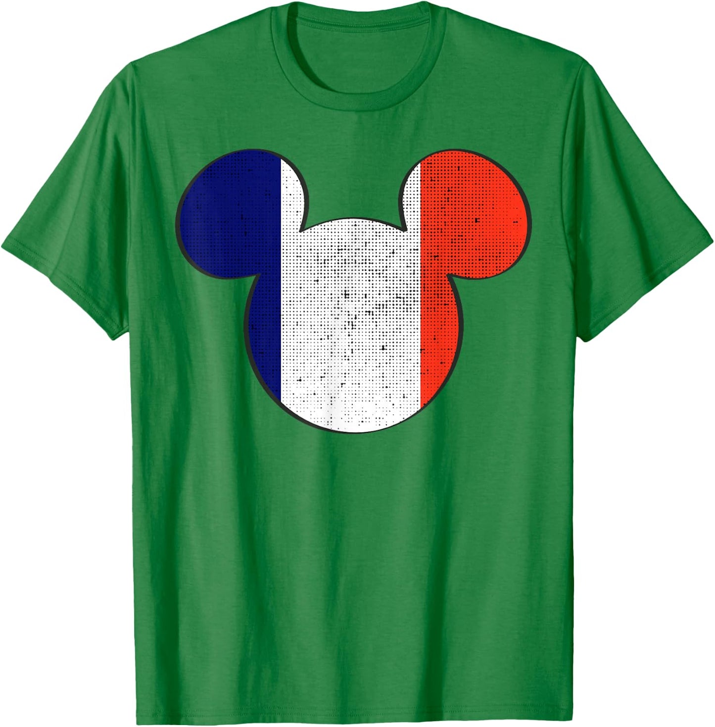 Disney Mickey Mouse Logo France Flag Fill T-Shirt - T-Shirt | Irish Green