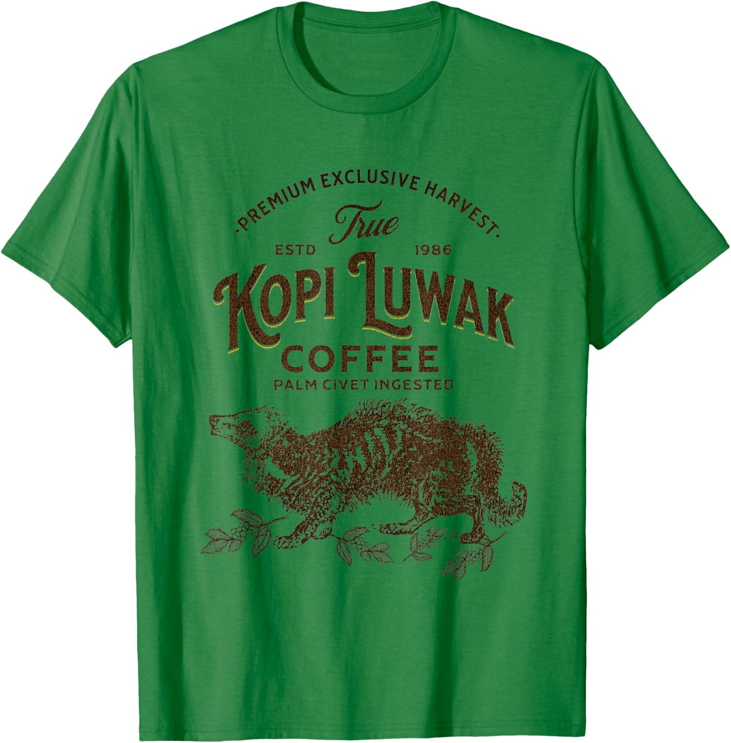 True Kopi Luwak Civet Coffee Expensive Coffee Lover T-Shirt - T-Shirt | Irish Green