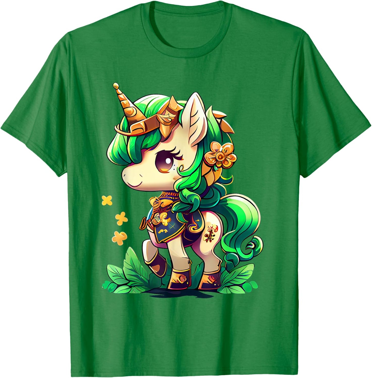 Cute Unicorn Leprecorn St Patrick Day Lucky Irish Girls Kids T-Shirt - T-Shirt | Irish Green
