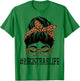 Registrar Leopard Messy Bun Women Back To School T-Shirt - T-Shirt | Irish Green