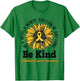 Be Kind Gold Ribbon Sunflower Childhood Cancer Awareness T-Shirt - T-Shirt | Irish Green