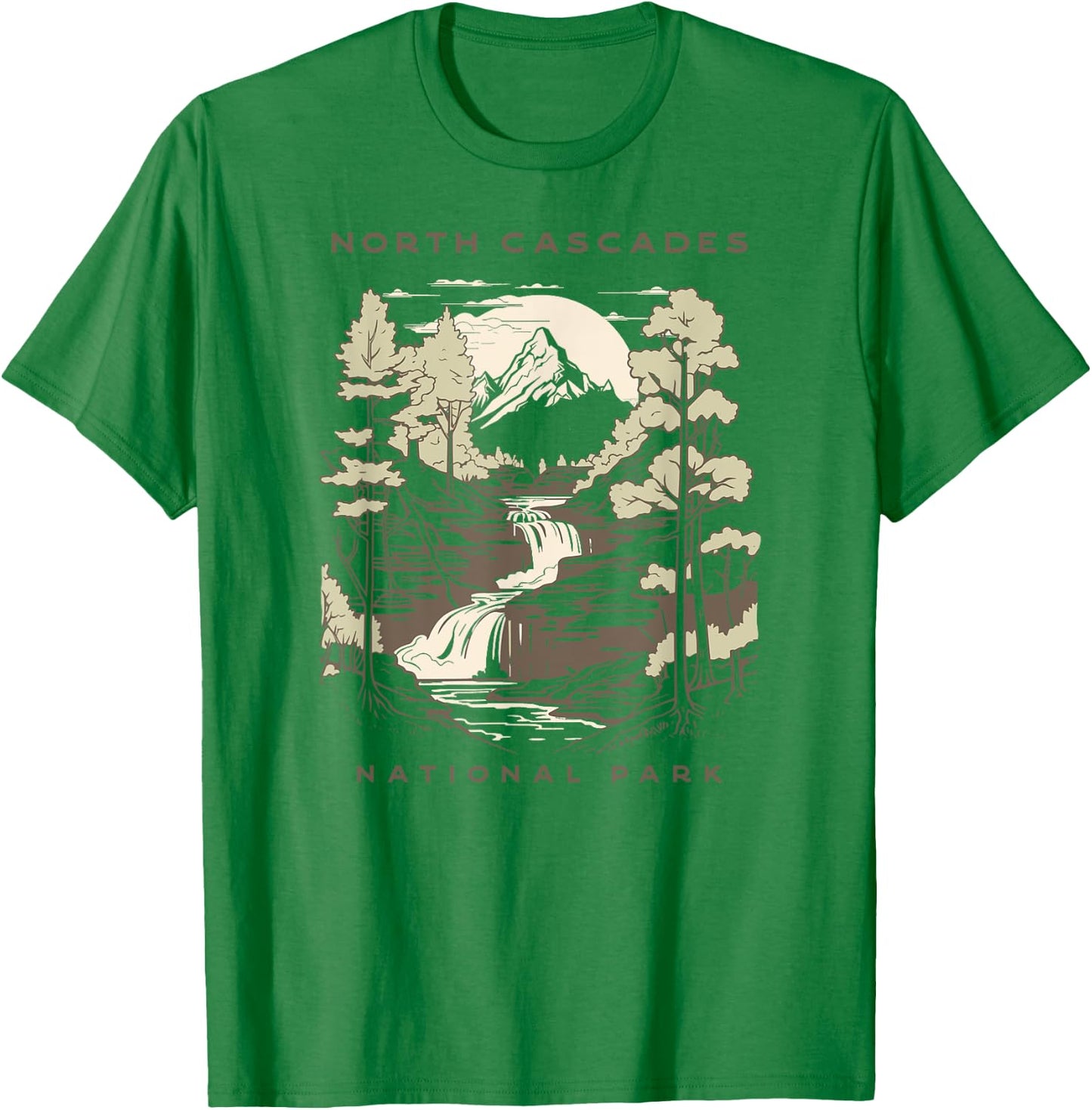 North Cascades National Park Vintage T-Shirt - T-Shirt | Irish Green