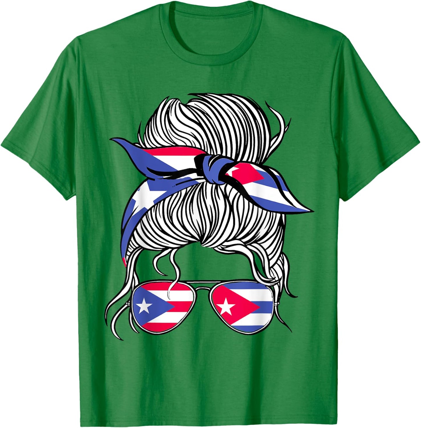 Puerto Rico Flag Cuba Grown Women Girl Country T-Shirt - T-Shirt | Irish Green
