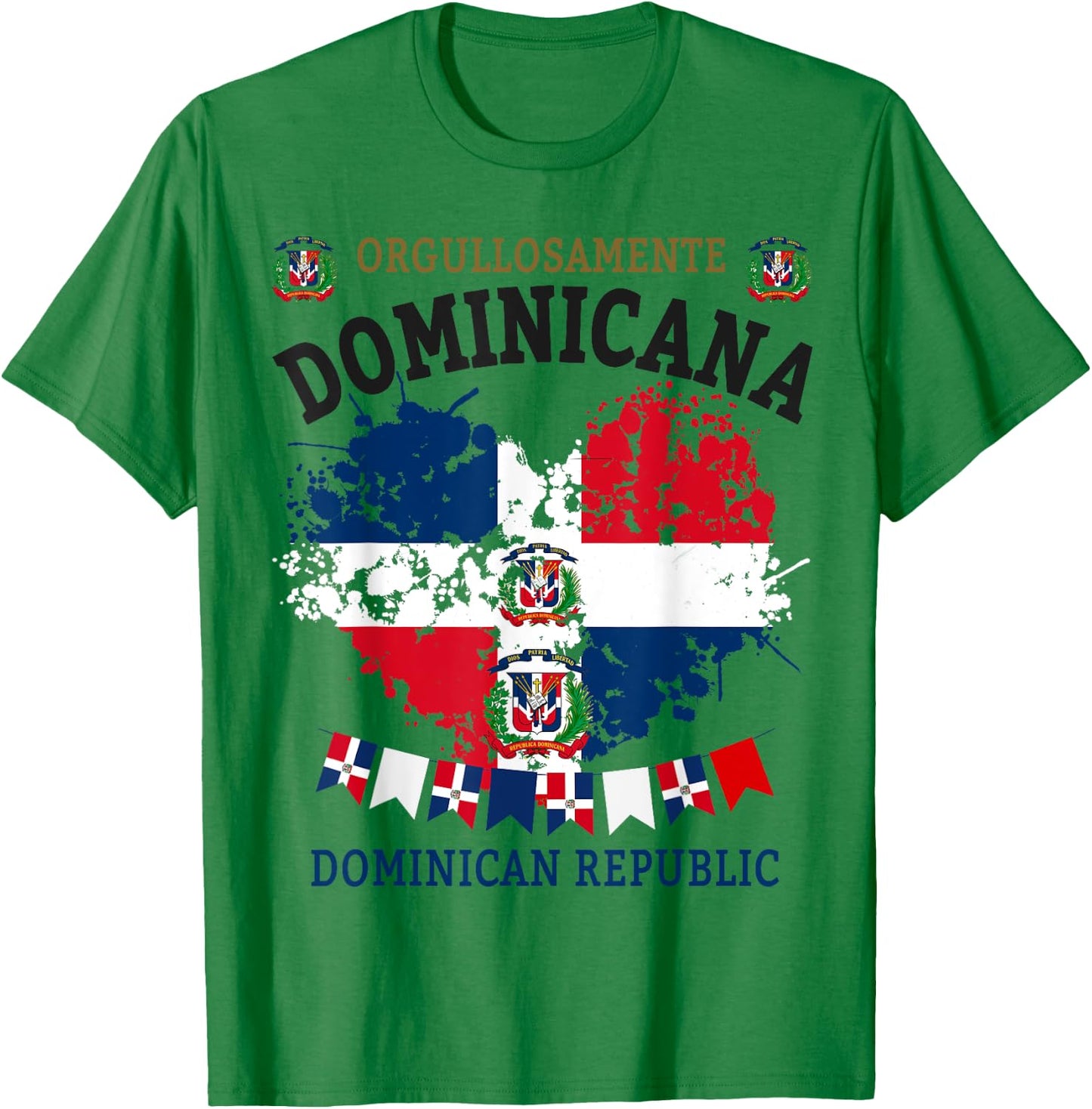 Republica Dominicana & Hispanic Dominican Flag T-Shirt - T-Shirt | Irish Green