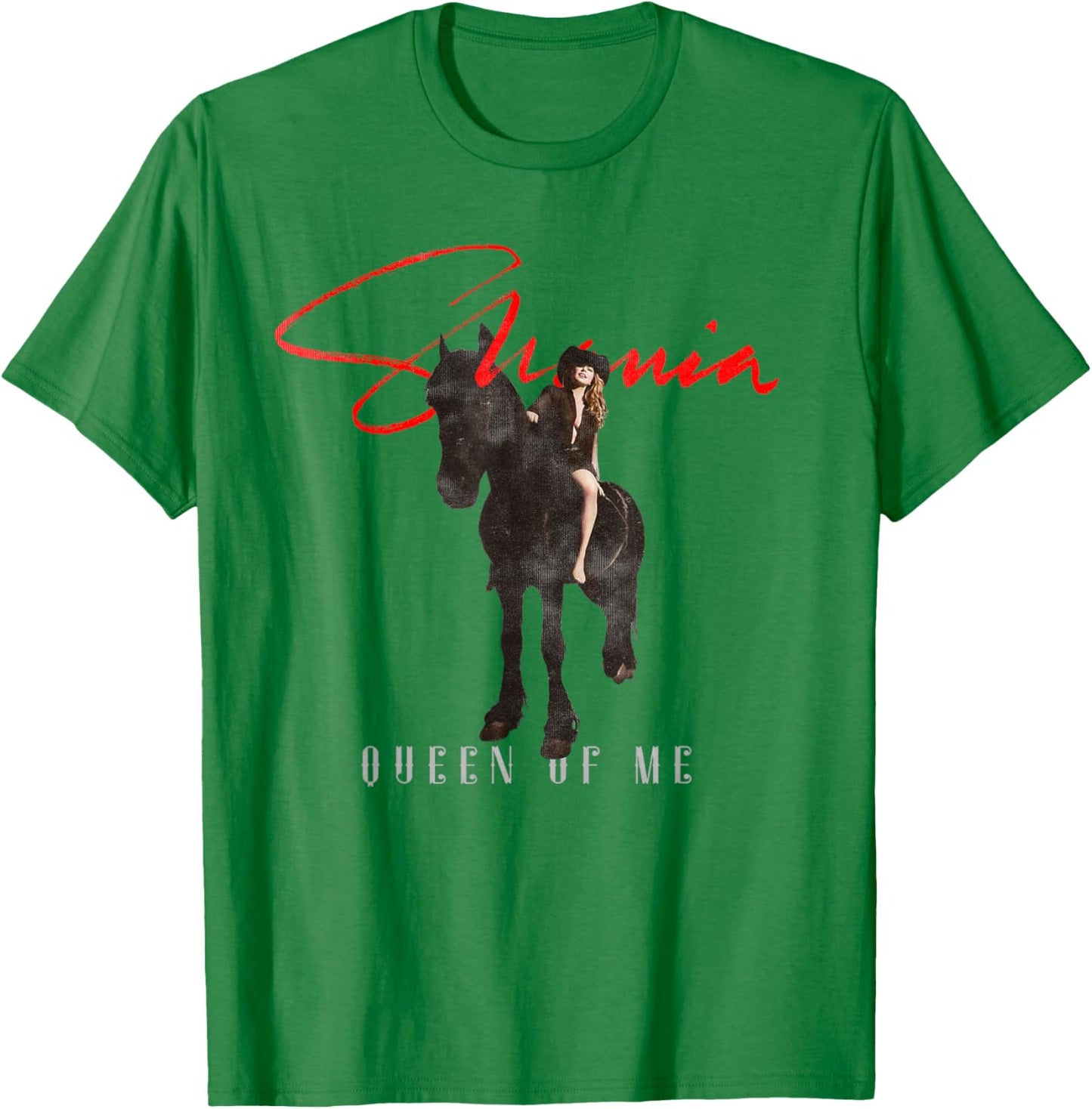 Official Shania Twain Queen of Me Horseback White T-Shirt - T-Shirt | Irish Green