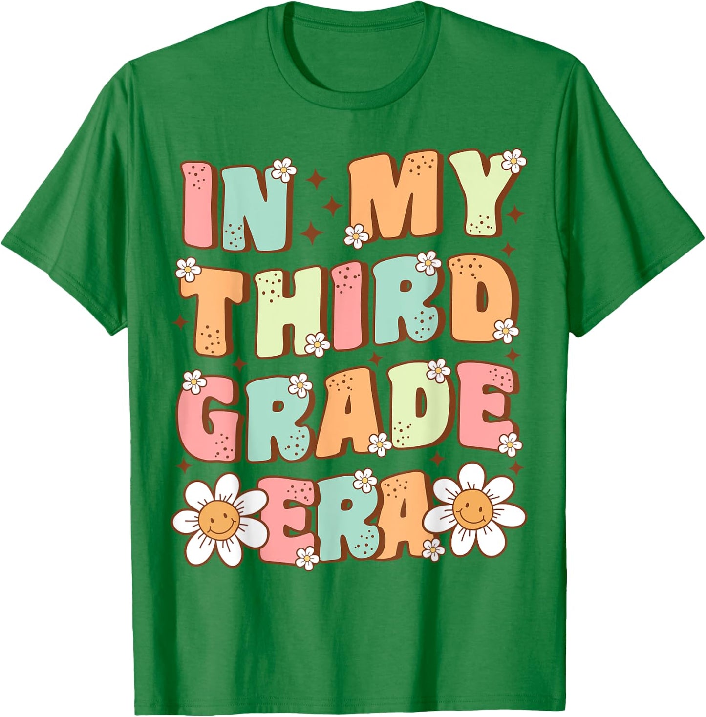 In My Third Grade Era Cute Groovy 3rd Grade Back to School T-Shirt - T-Shirt | Irish Green
