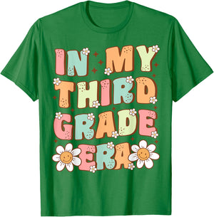 In My Third Grade Era Cute Groovy 3rd Grade Back to School T-Shirt - T-Shirt | Irish Green