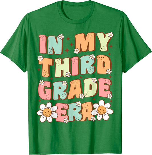 In My Third Grade Era Cute Groovy 3rd Grade Back to School T-Shirt - T-Shirt | Irish Green