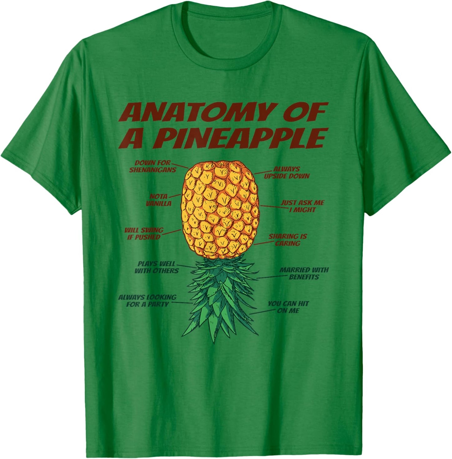 Anatomy Of A Pineapple - Upside Down Pineapple Swinger T-Shirt - T-Shirt | Irish Green