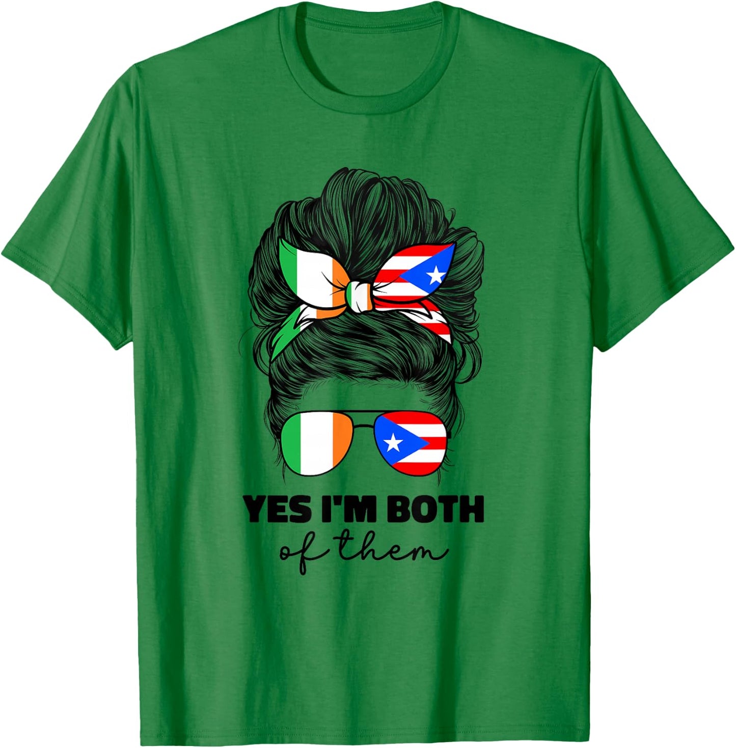 Half Irish And Puerto Rican Rico Ireland Flag Girl T-Shirt - T-Shirt | Irish Green