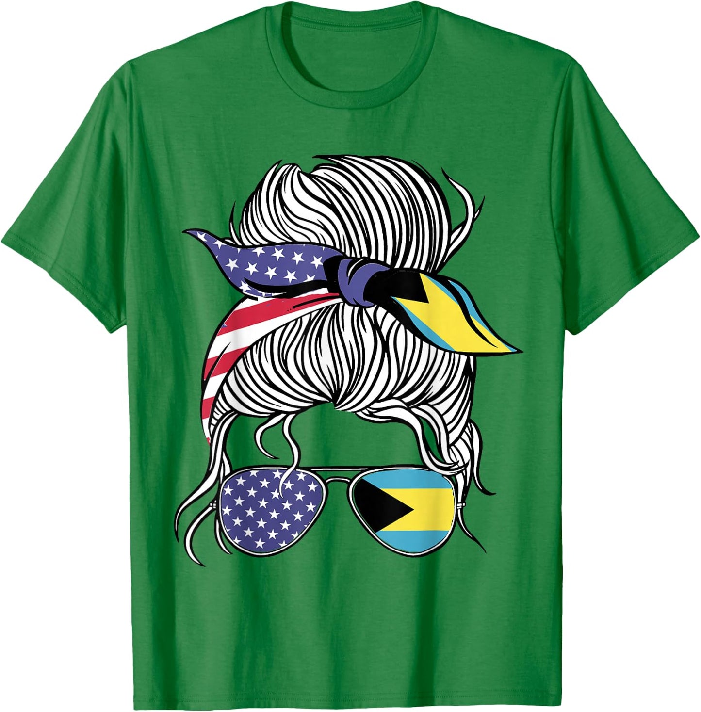 Bahamian American Patriot Grown Proud Women Girl Flag T-Shirt - T-Shirt | Irish Green