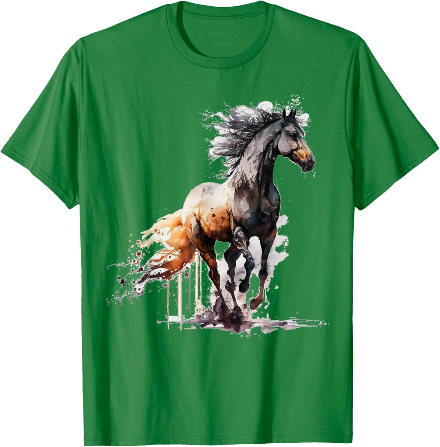 Horse art animal print horse motif horse T-Shirt - T-Shirt | Irish Green