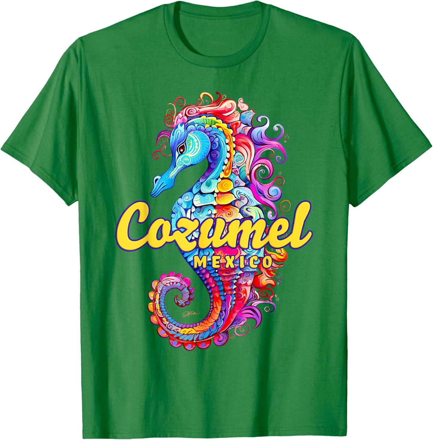 JCombs: Cozumel, Mexico, Seahorse Beach Men Women Kids T-Shirt - T-Shirt | Irish Green