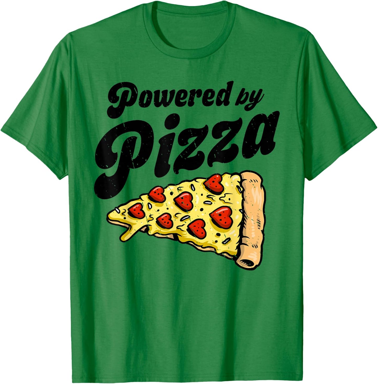 Powered by Pizza Funny Women Men Boys Girls Italian Food T-Shirt - T-Shirt | Irish Green