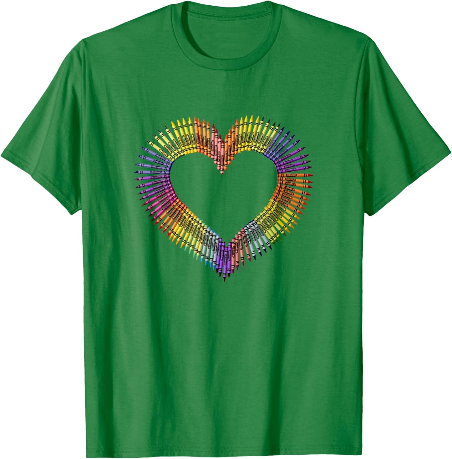 Crayola Valentine's Day Heart Shaped Crayon Arrangement T-Shirt - T-Shirt | Irish Green