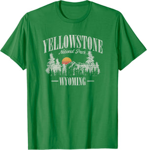Yellowstone National Park Vintage T-Shirt - T-Shirt | Irish Green