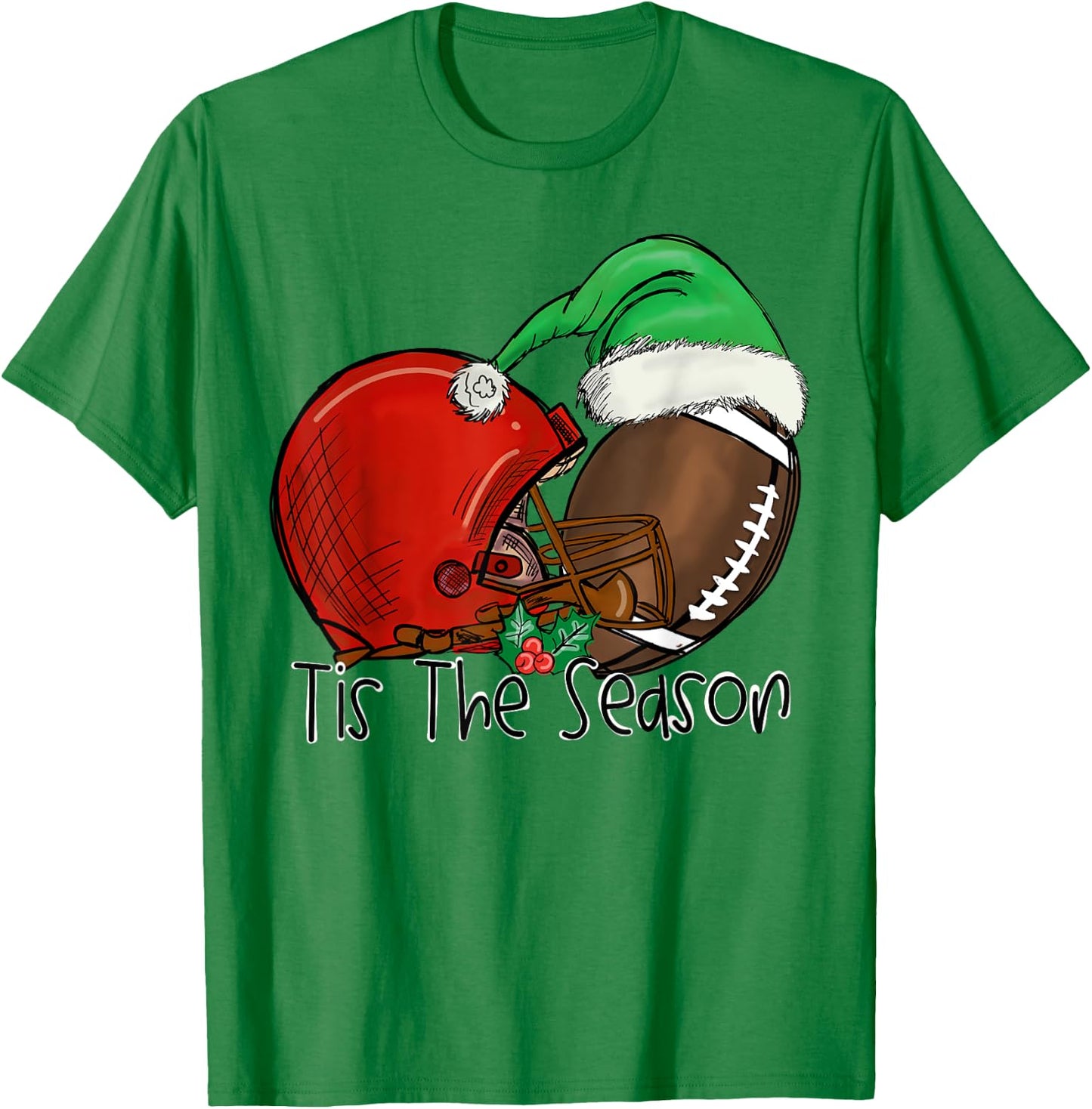 Tis the Season American Football Pj Pajama T-Shirt - T-Shirt | Irish Green