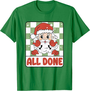 Retro Speech Therapy Christmas SLP All Done Sign Language T-Shirt - T-Shirt | Irish Green