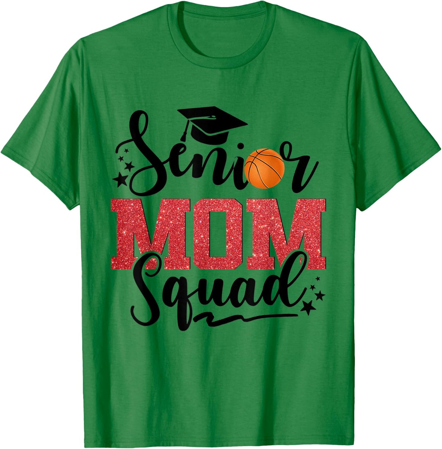 Senior Mom Squad Basketball T-Shirt - T-Shirt | Irish Green