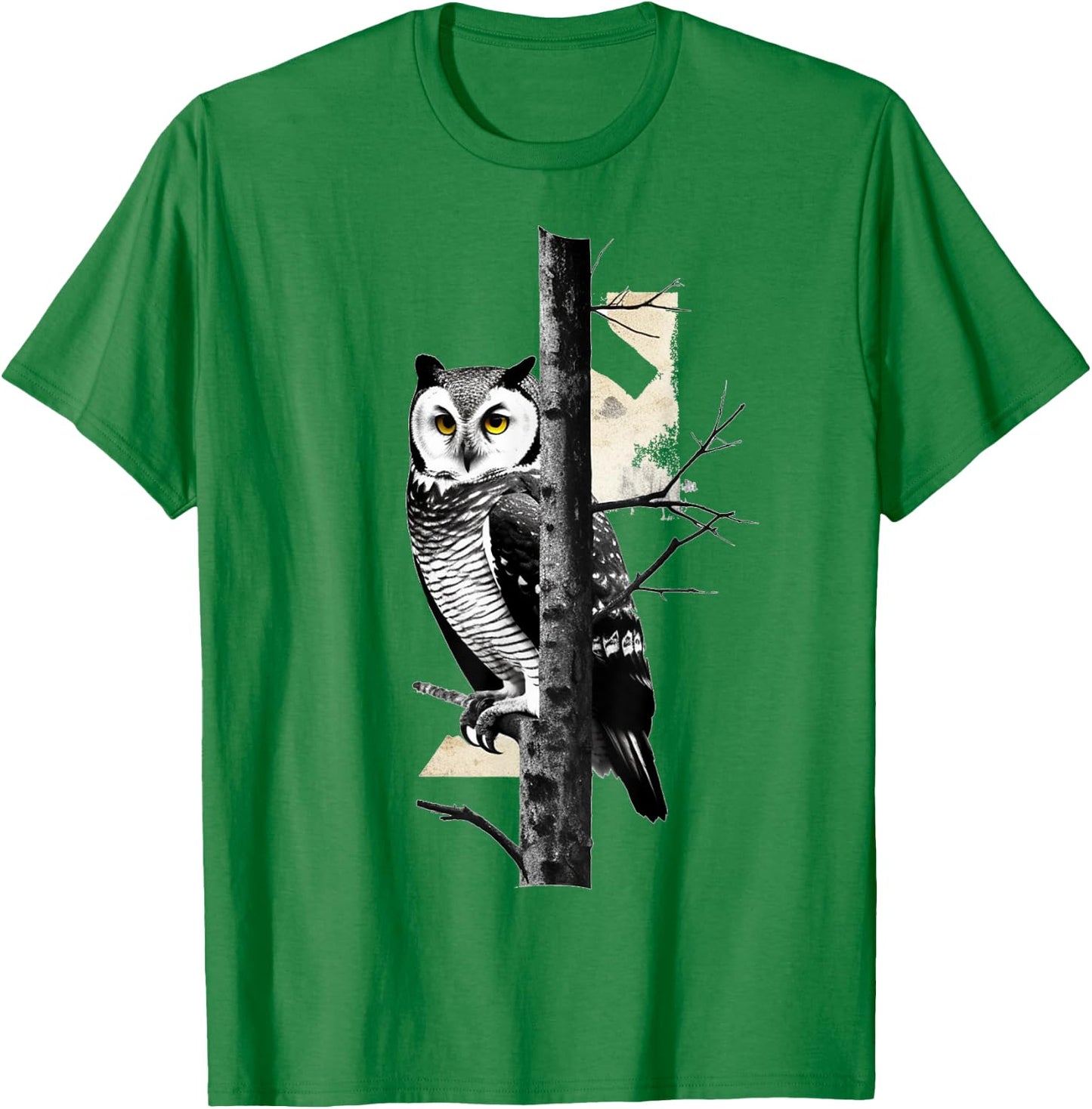Owl Artwork - Night Bird Animal Owl T-Shirt - T-Shirt | Irish Green