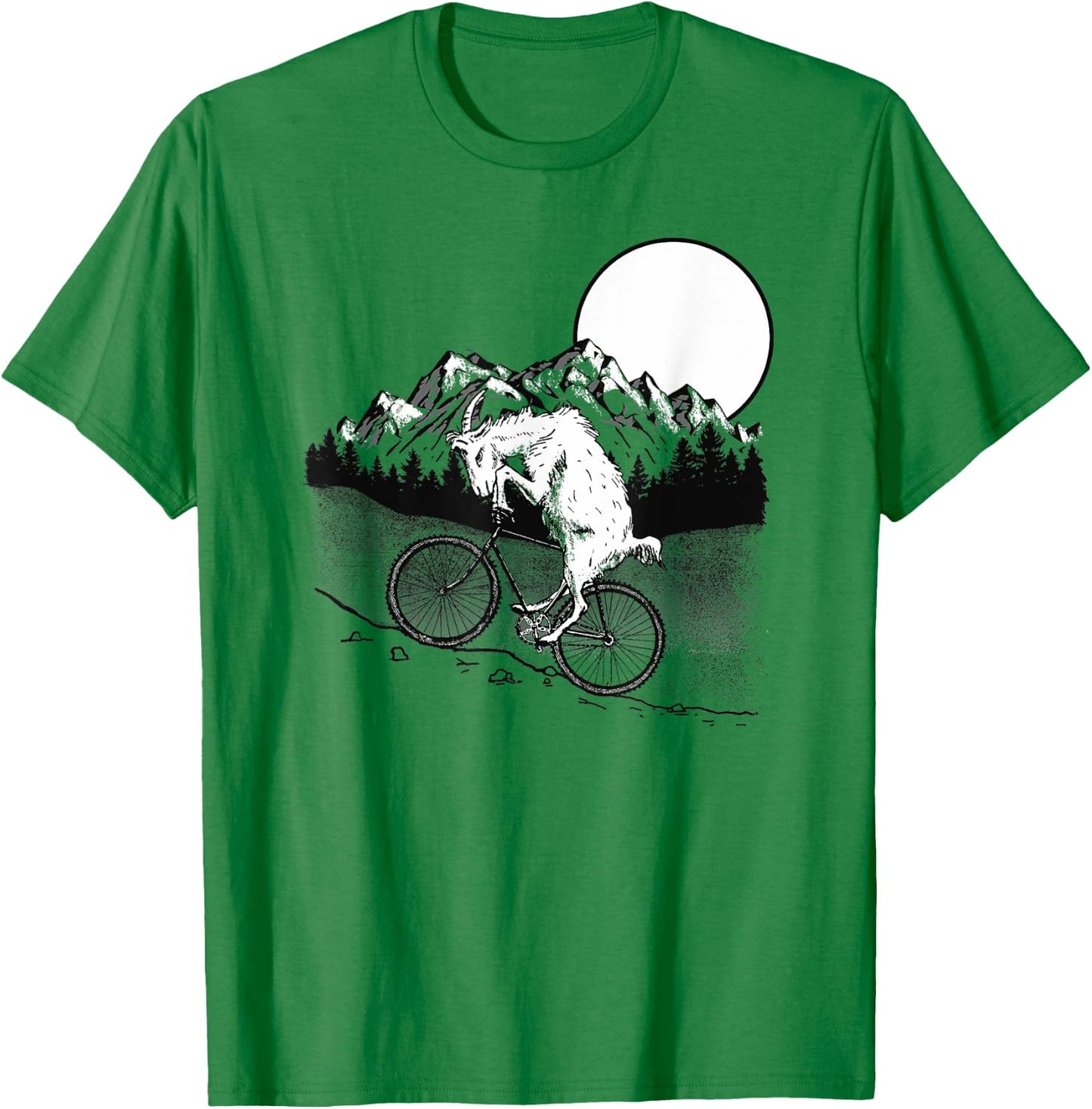 Mountain Goat Funny Mountain Biking Goat Biker Vintage 80s T-Shirt - T-Shirt | Irish Green